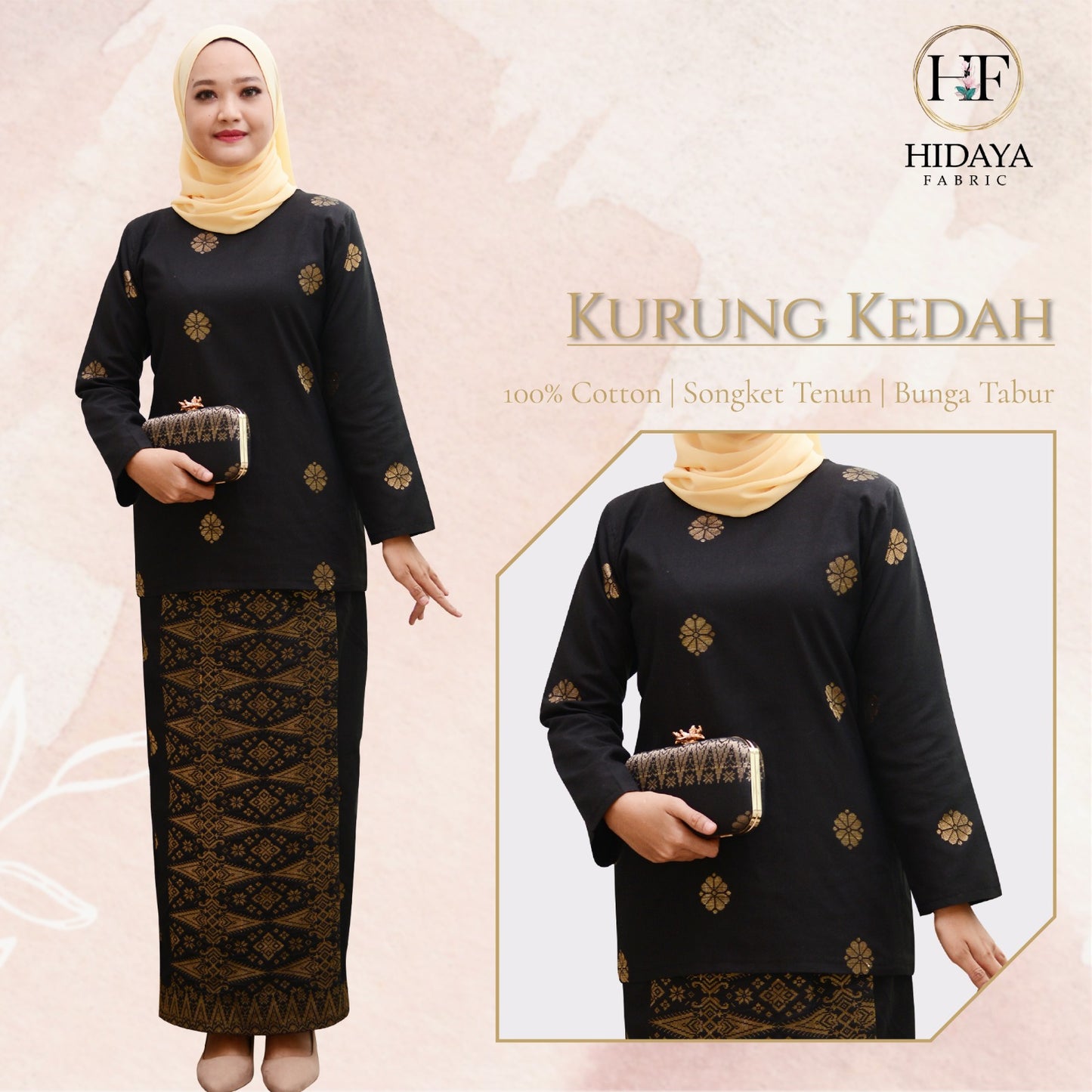 Hidaya Fabric Baju Kurung Kedah , 7XL To 10XL Hidaya Fabrics