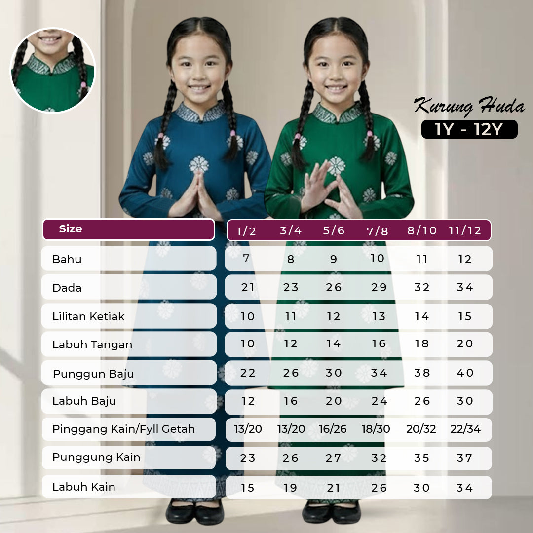 Baju Kurung Huda - New Kids Koleksi