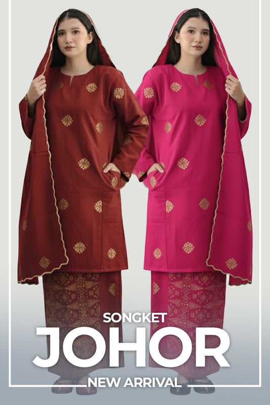 Baju Songket Johor - Xs to 12Xl