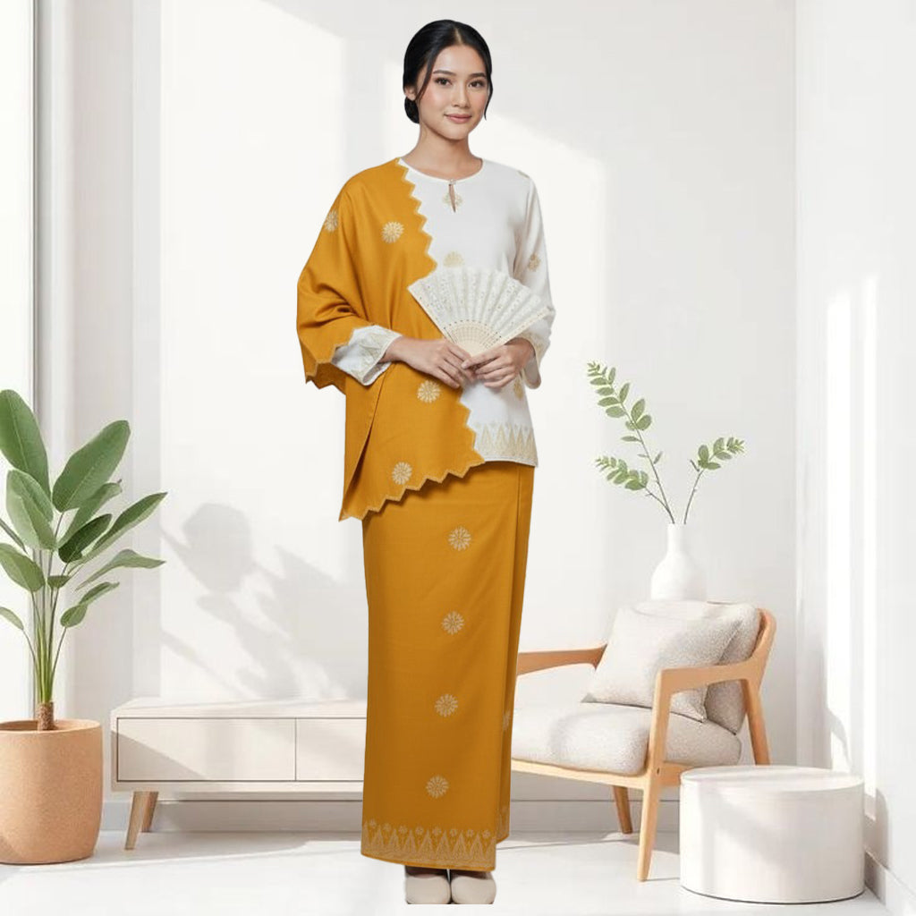 Kurung Kedah Zing Two Colors + Sekali Selendang Free - Xs to 12xl