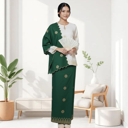Kurung Kedah Zing Two Colors + Sekali Selendang Free - Xs to 12xl