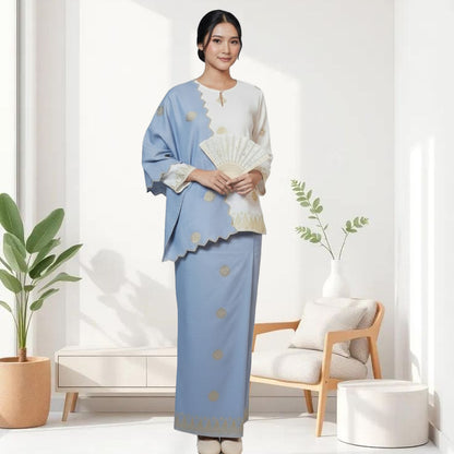Kurung Kedah Zing Two Colors + Sekali Selendang Free - Xs to 12xl