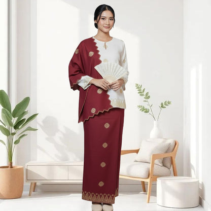 Kurung Kedah Zing Two Colors + Sekali Selendang Free - Xs to 12xl