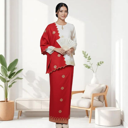 Kurung Kedah Zing Two Colors + Sekali Selendang Free - Xs to 12xl