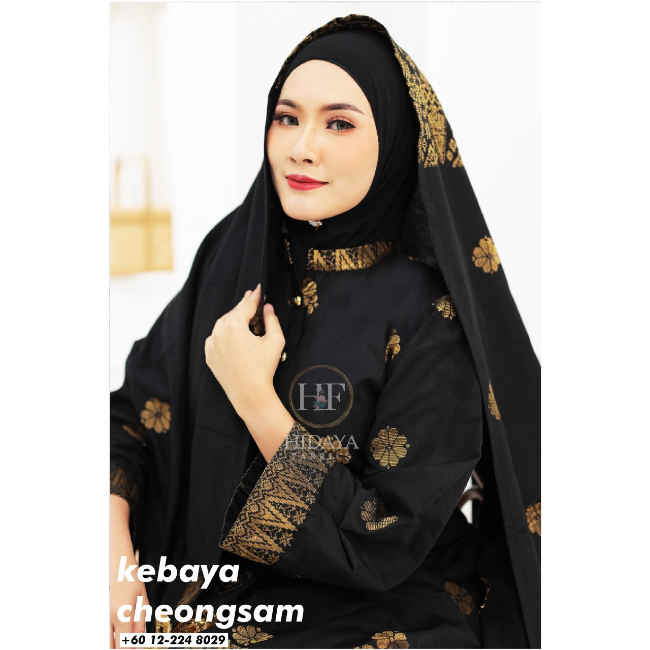Hidaya Fabric Kebaya Choengsam + Free Selandang , XS TO 7XL Hidaya Fabrics 